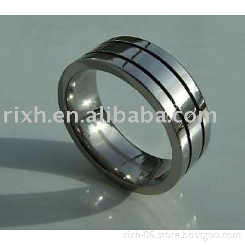 customer's fashion black titanium rings